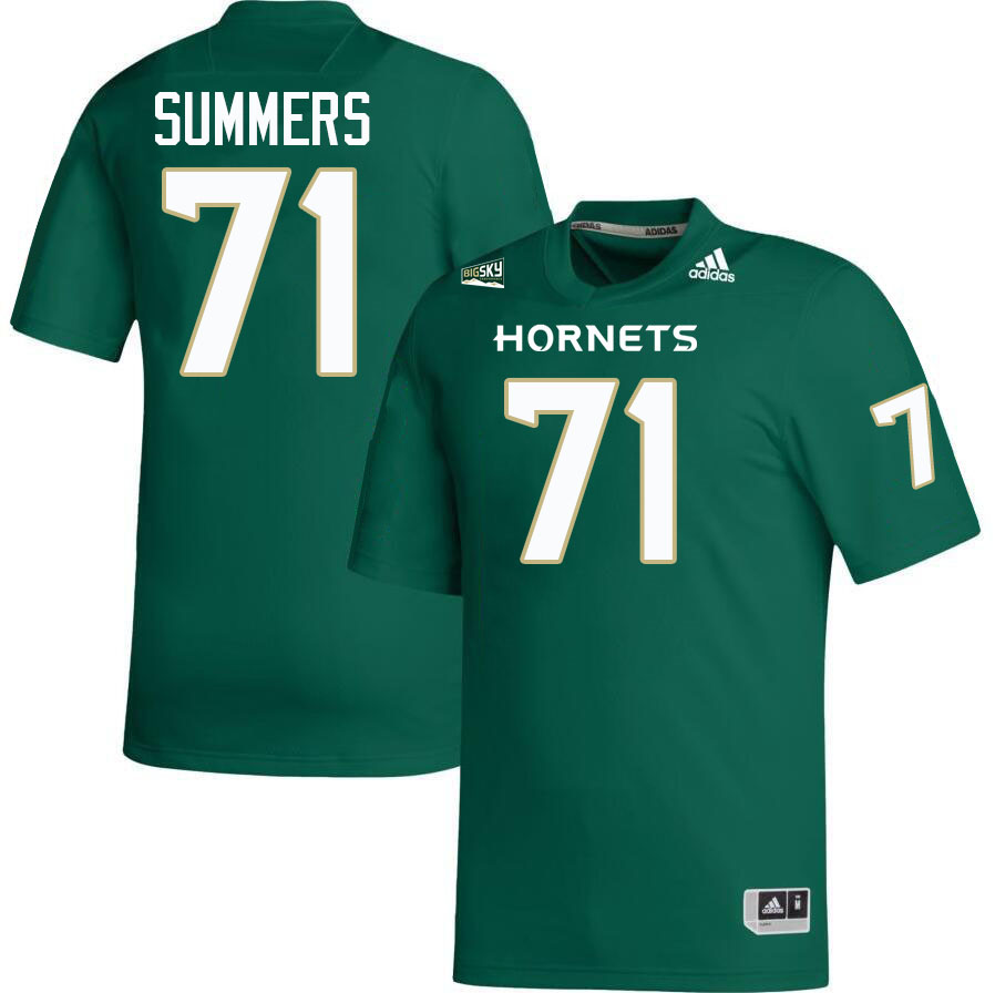 Sacramento State Hornets #71 Bryson Summers College Football Jerseys Stitched-Green